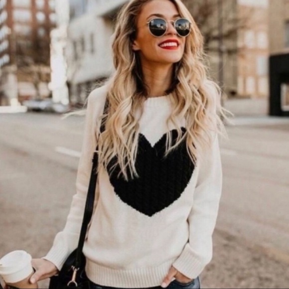 Classic Woman Sweaters - 🖤 1 MEDIUM LEFT 🖤 Heart Pullover Sweater